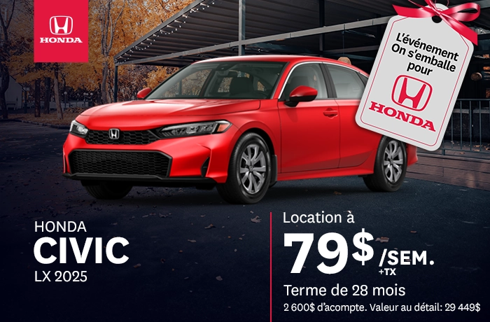 Bannière de Honda Civic LX 2025